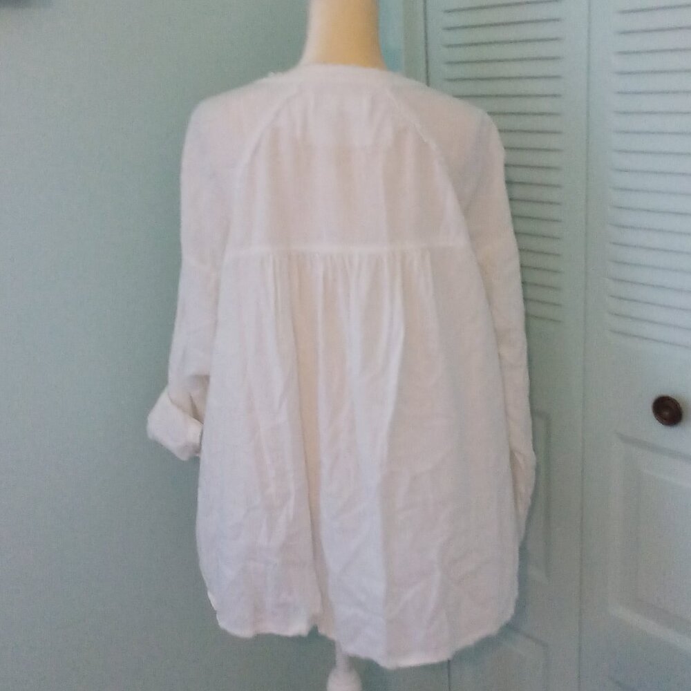 We The Free Keep It Simple Button Up Linen Shirt … - image 2